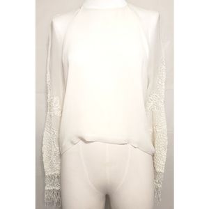 H & M Creamy Embroidered Sleeves Blouse